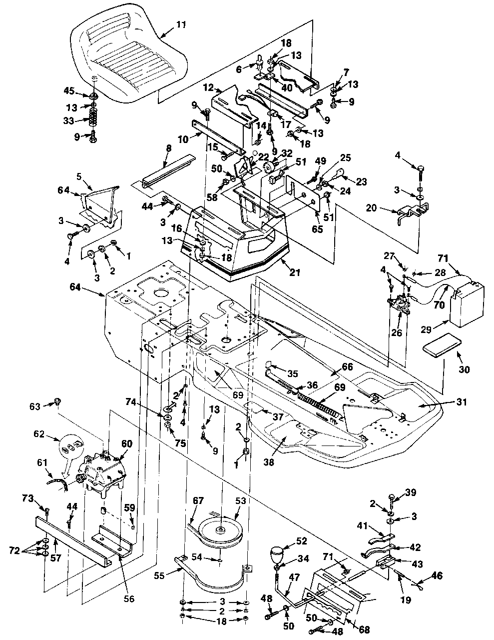 Frame Diagram and Parts List for HR930E UT-32026 Homelite Lawn Mower