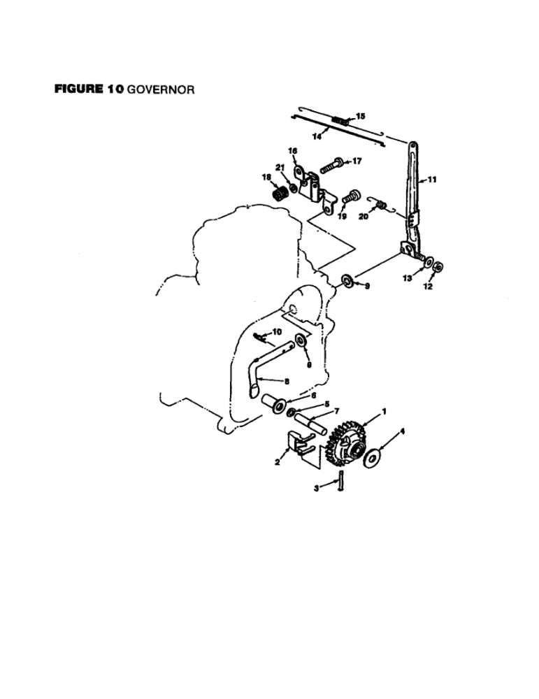 Governor Diagram and Parts List for UT-04005  Homelite Generator