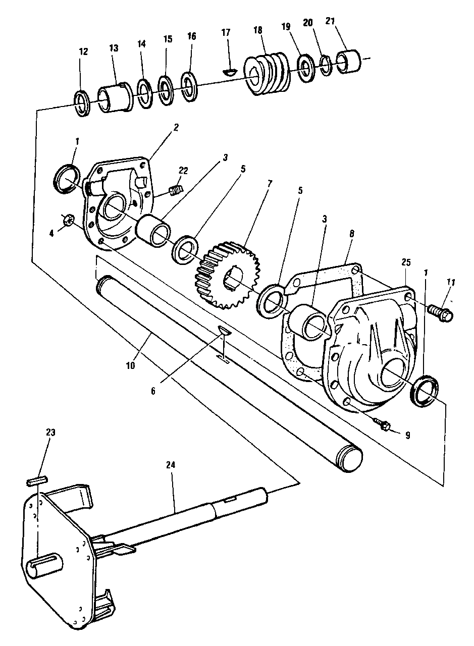 Worm Gear Diagram and Parts List for 523 UT-35023 Homelite Snow Blower