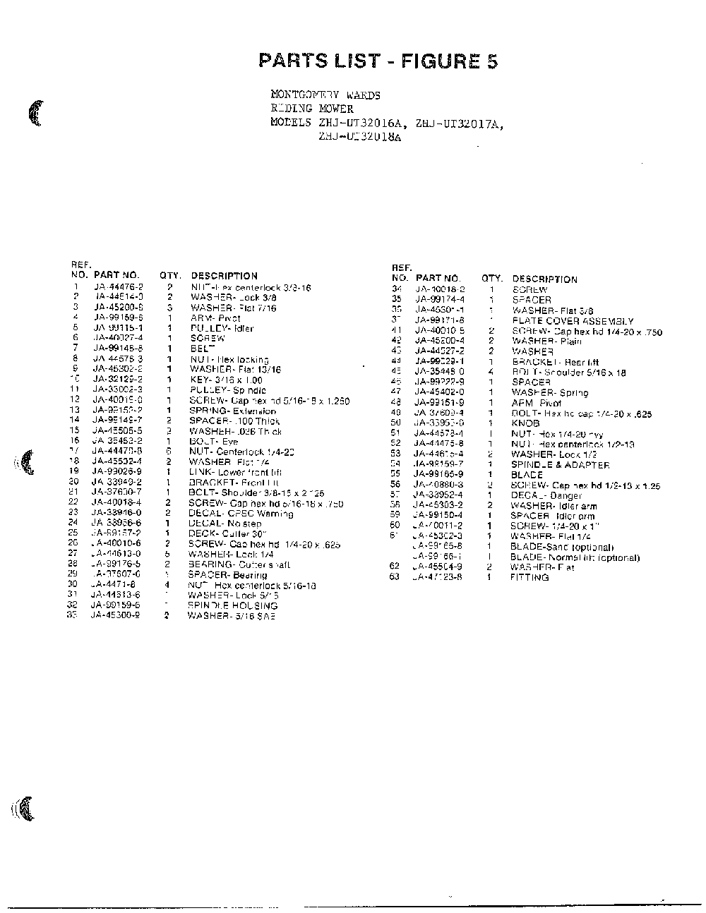 Riding-figure 5 page 2 Diagram and Parts List for UT32017A  Homelite Lawn Mower