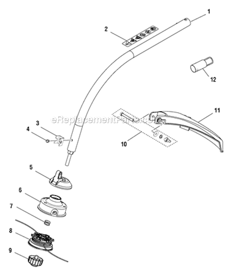 Page B Diagram and Parts List for 51950A SN 250000001-Up Homelite Trimmer