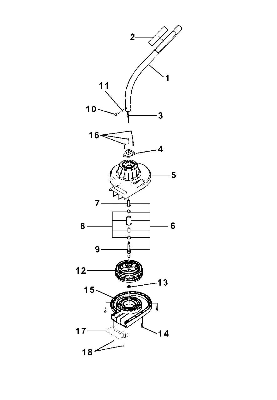 Blower Attachment Diagram and Parts List for ST725 UT-15178 Homelite Trimmer