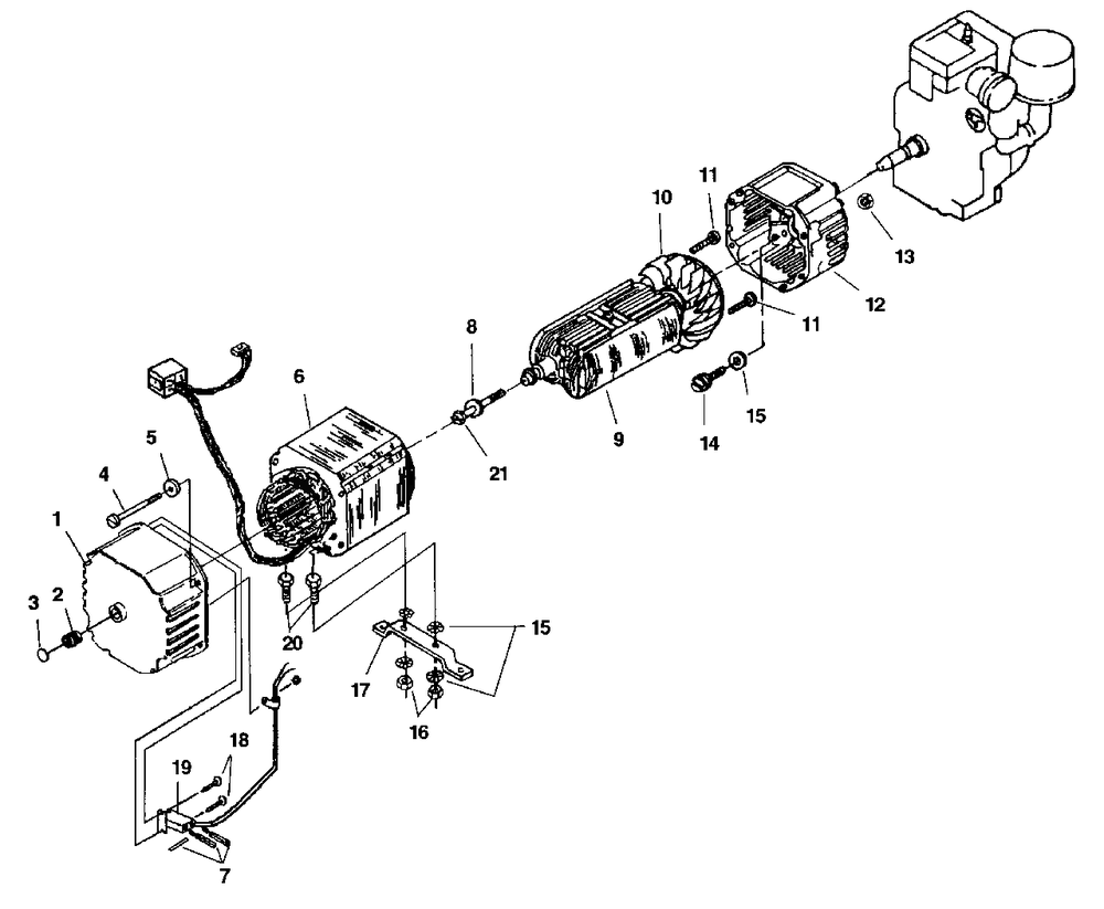 Brush Head - Generator Diagram and Parts List for LRXE4500 UT-03821 Homelite Generator
