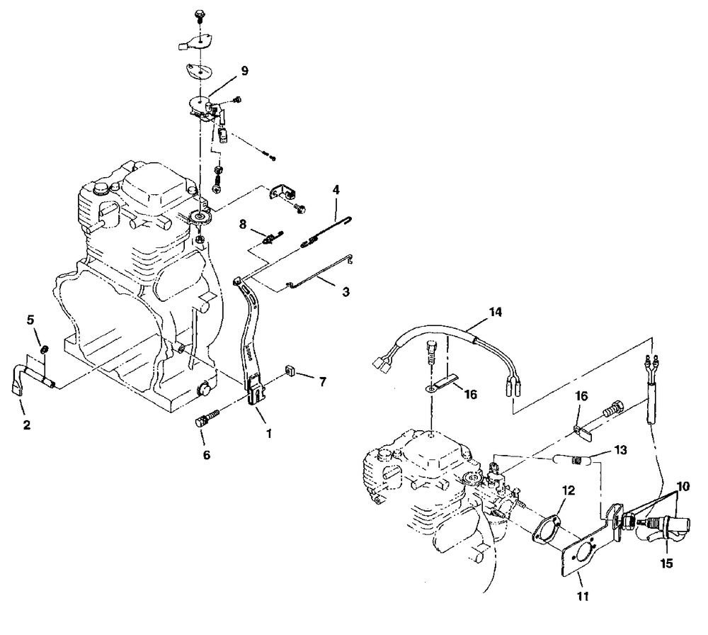 Governor Diagram and Parts List for LRXE4500 UT-03821 Homelite Generator