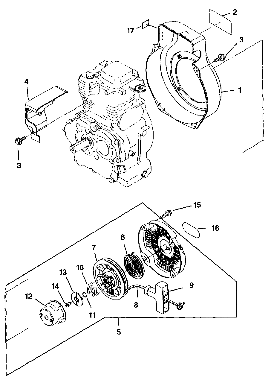 Starter Diagram and Parts List for LRXE4500 UT-03821 Homelite Generator