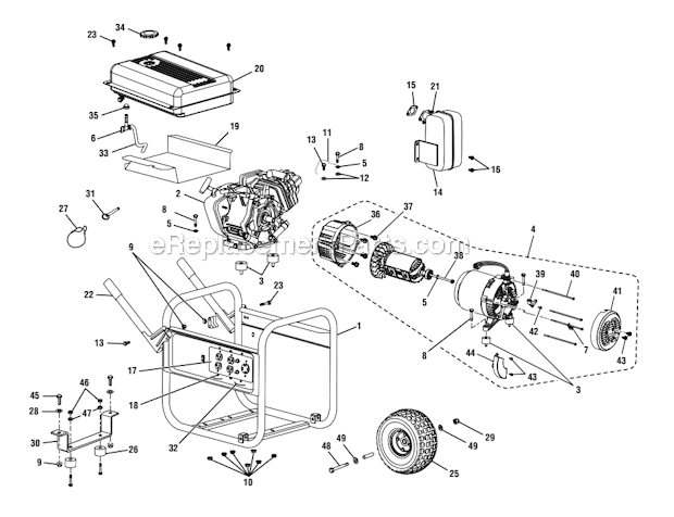 Page A Diagram and Parts List for PS10570  Homelite Generator