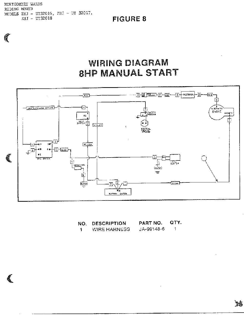 Wiring-8hp manual Diagram and Parts List for 34551  Homelite Lawn Mower