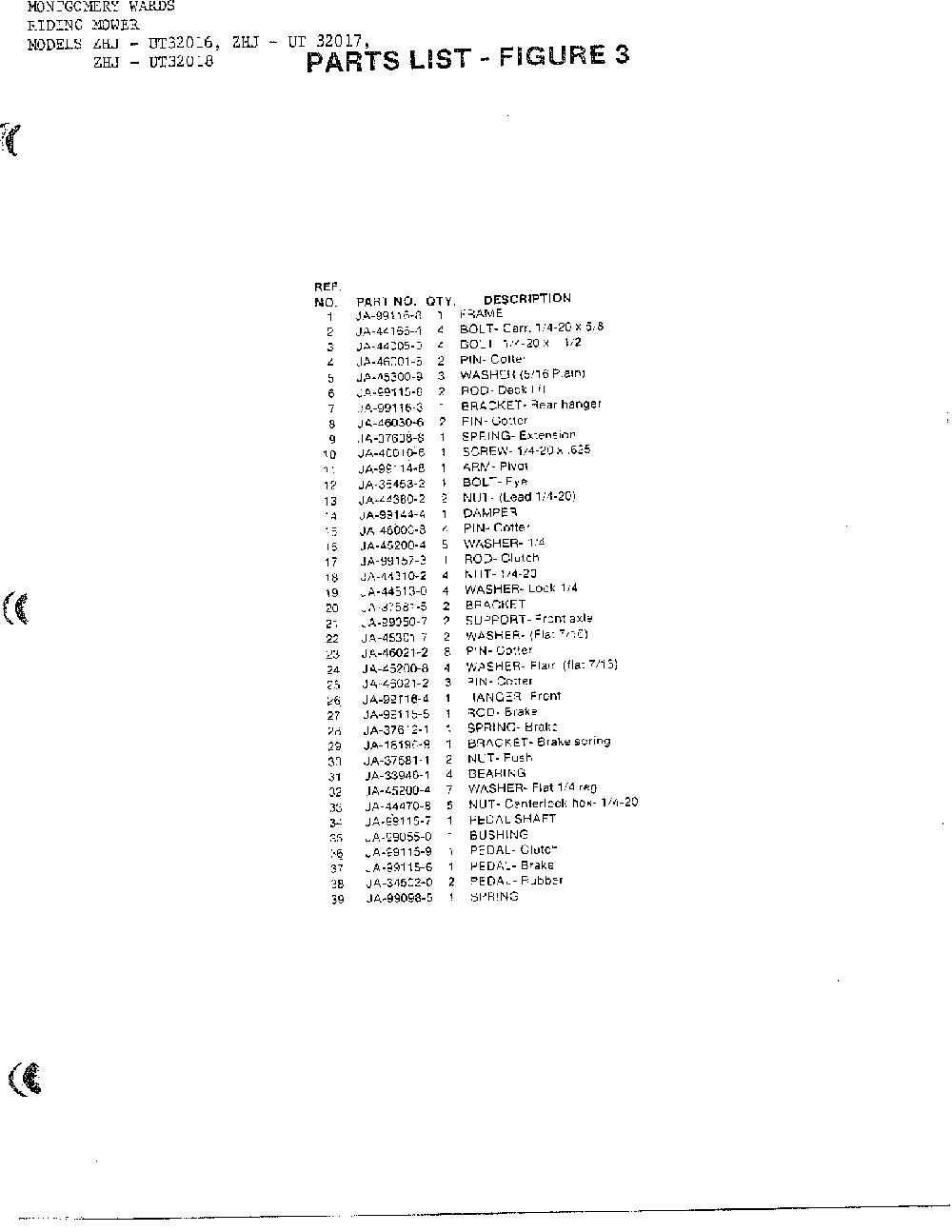 Riding-figure 3 page 2 Diagram and Parts List for 34551  Homelite Lawn Mower