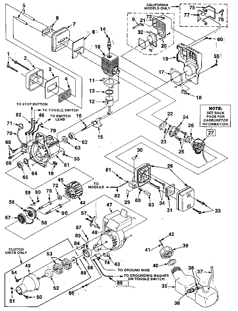 Replacement parts Diagram and Parts List for HGT17  Homelite Trimmer