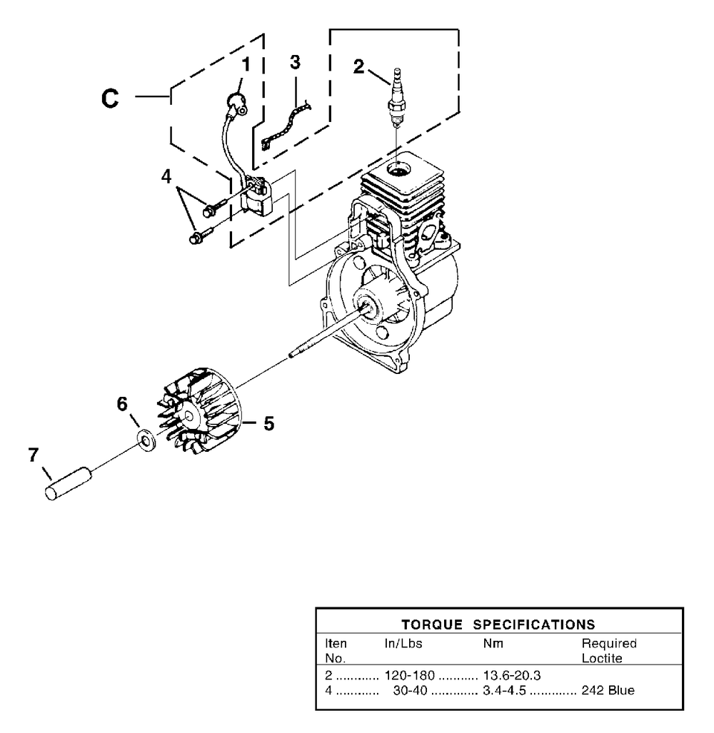 Ignition With Rotor Diagram and Parts List for BP250I UT-08097 Homelite Leaf Blower / Vacuum