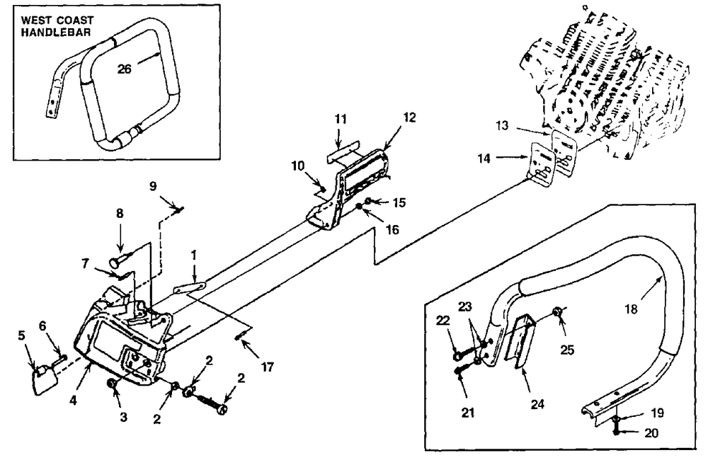 Hand Guard - Handles Diagram and Parts List for 8800HG UT-10810 Homelite Chainsaw