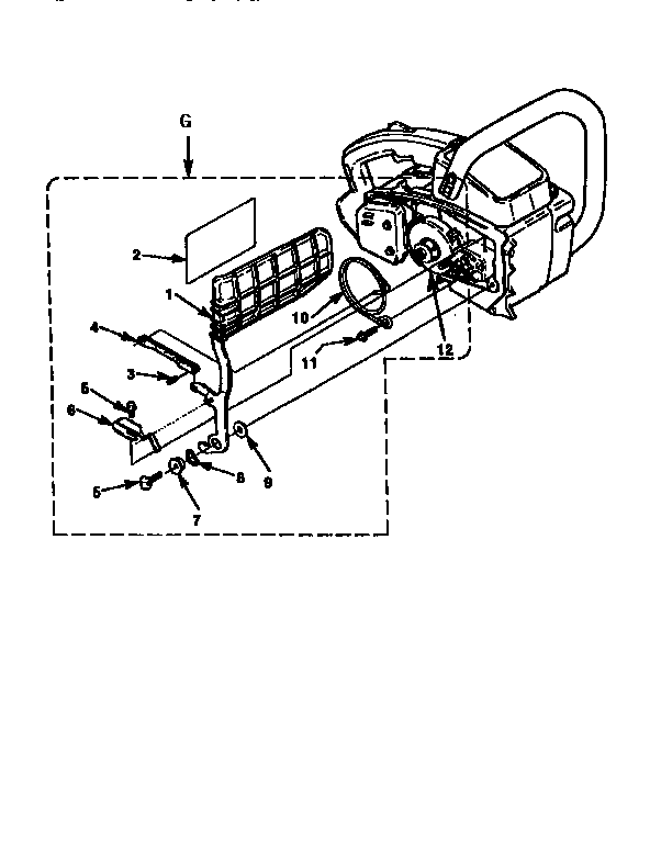 Chain Break Diagram and Parts List for 240SL-UT10635-B,C,D  Homelite Chainsaw
