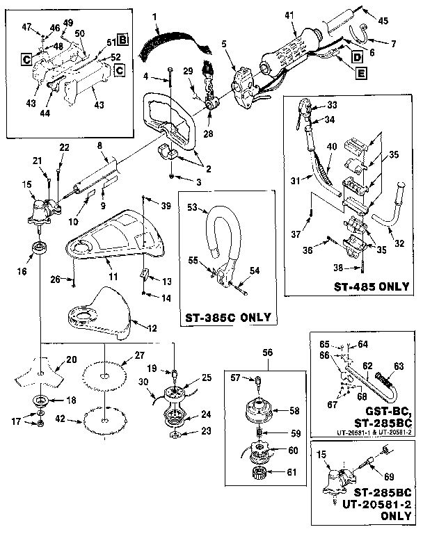 Diagram 5 Diagram and Parts List for 74112  Homelite Trimmer