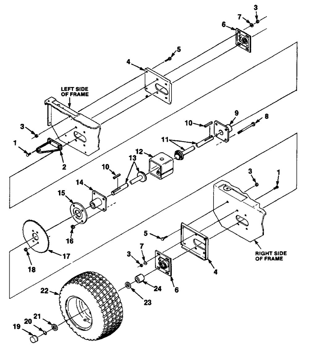 Differential Diagram and Parts List for HR930E UT-32026 Homelite Lawn Mower