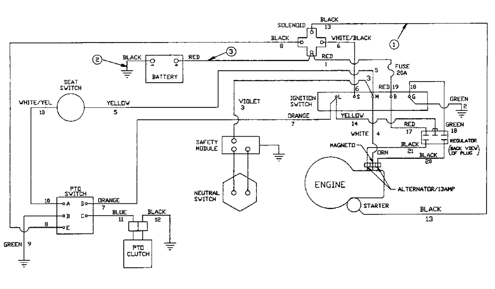 Wiring Diagram Diagram and Parts List for HR930E UT-32026 Homelite Lawn Mower