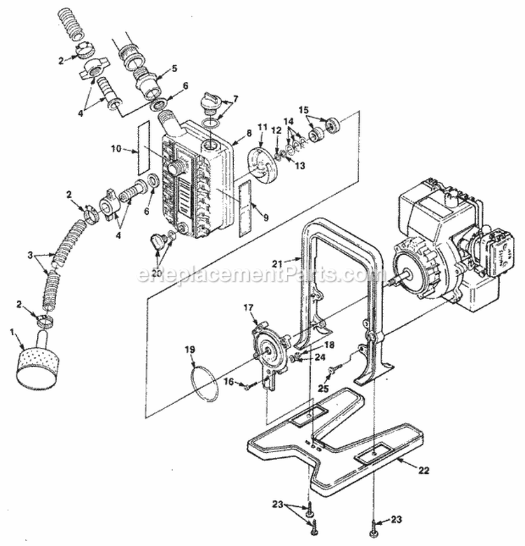 Pump_Assy Diagram and Parts List for AP125 UT-01704-A Homelite Water Pump