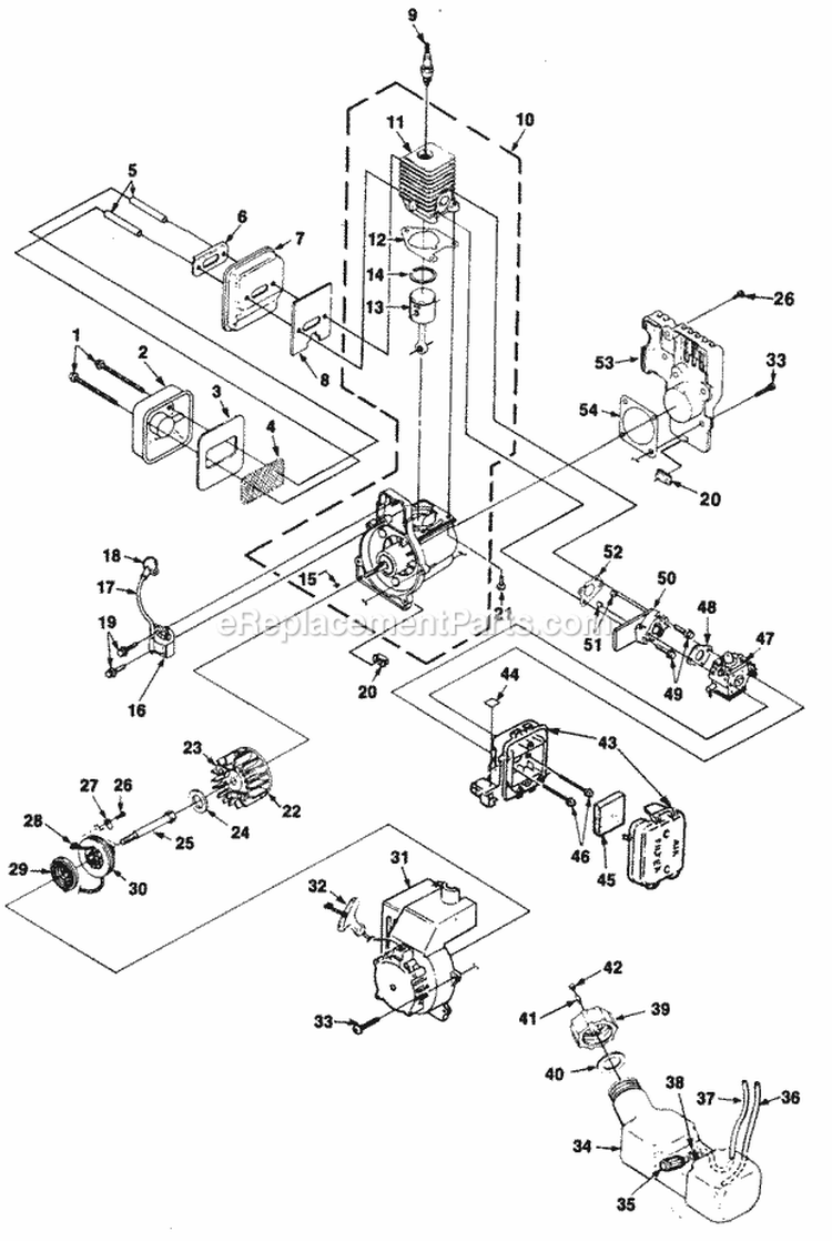 Engine__Peripherals Diagram and Parts List for AP125 UT-01704-B Homelite Water Pump