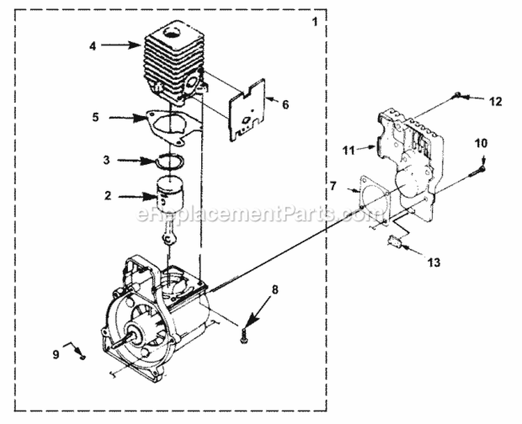 Engine_Internal Diagram and Parts List for AP125 UT-01711-D Homelite Water Pump