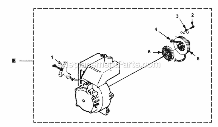 Starter Diagram and Parts List for AP125 UT-01711-D Homelite Water Pump