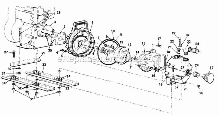 Pump Diagram and Parts List for AP2203 UT-01569 Homelite Lawn Mower
