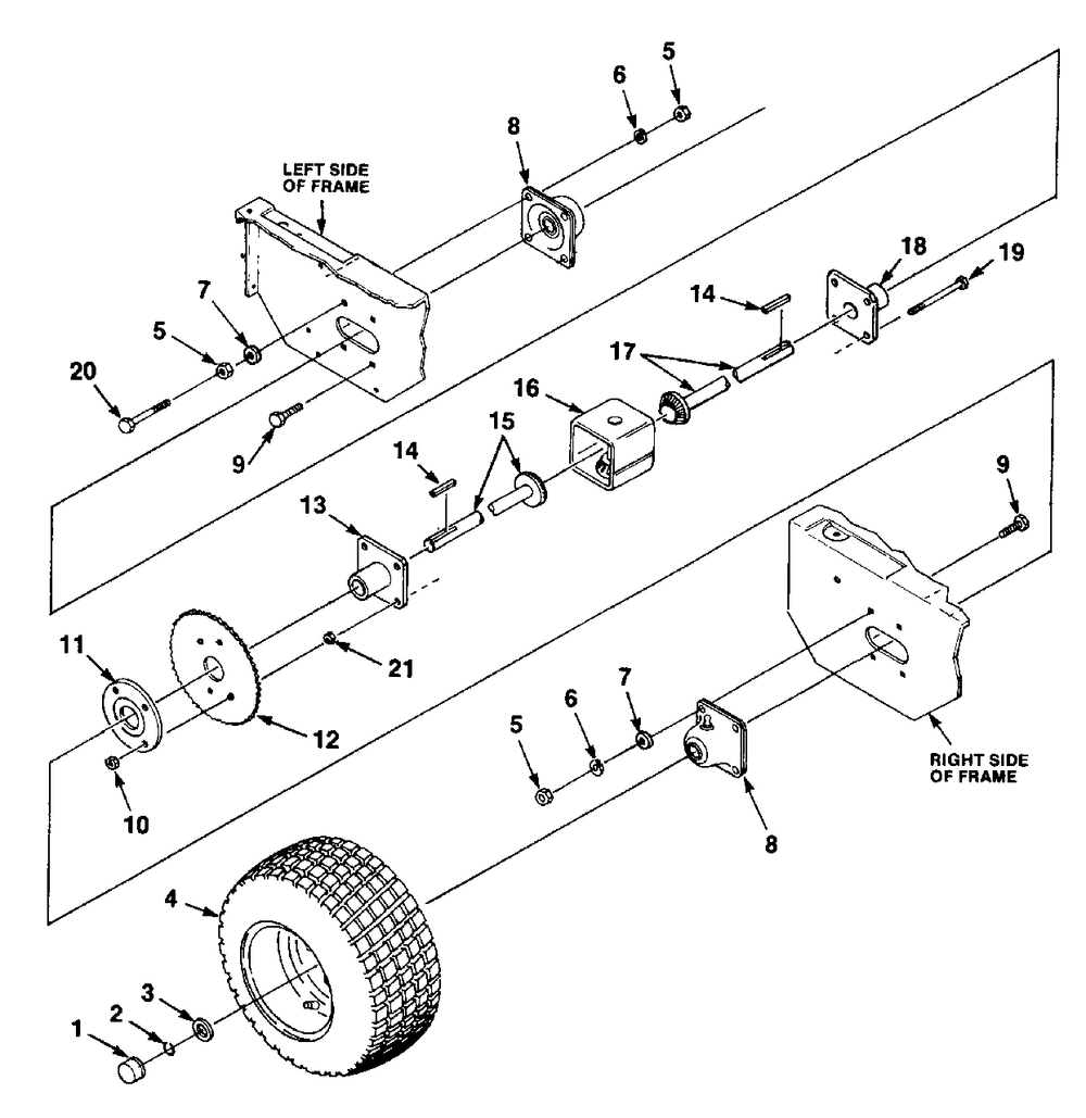 Differential Diagram and Parts List for HR1230E UT-32030 Homelite Lawn Mower