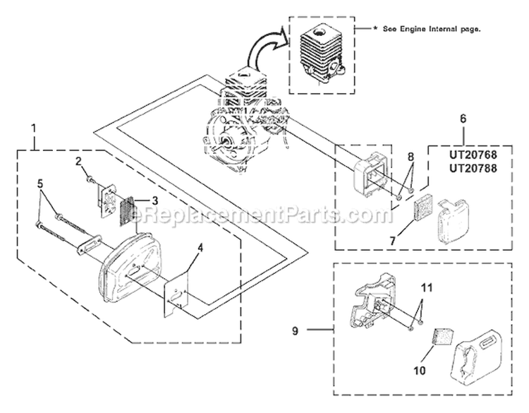 Page D Diagram and Parts List for B25C UT-20768 Homelite Trimmer