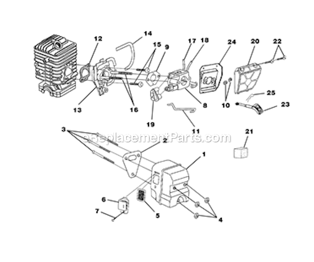 Page A Diagram and Parts List for PS33 UT-10788 Homelite Chainsaw