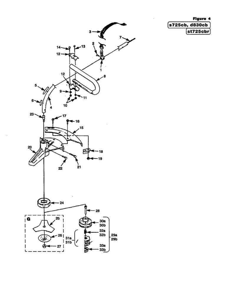 Handle Bar Diagram and Parts List for UT20635-R  Homelite Trimmer