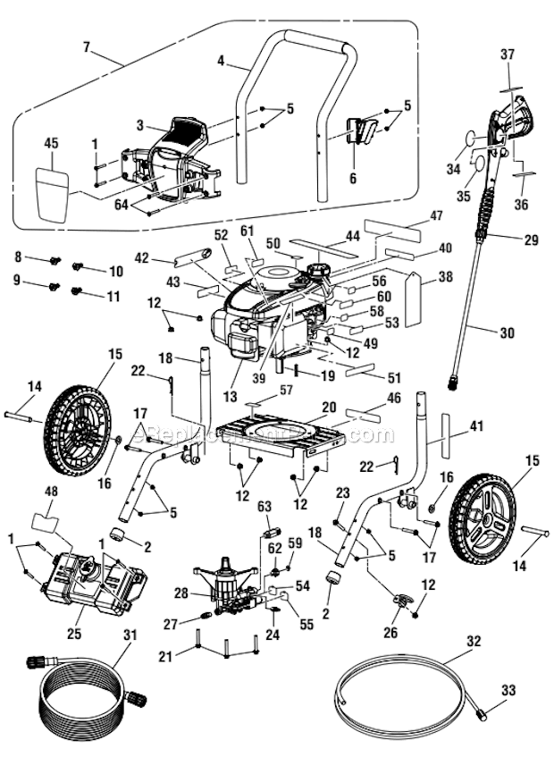 Page A Diagram and Parts List for PS80979  Homelite Pressure Washer
