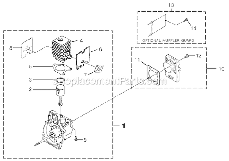 Page B Diagram and Parts List for BC900 UT-15166 Homelite Trimmer