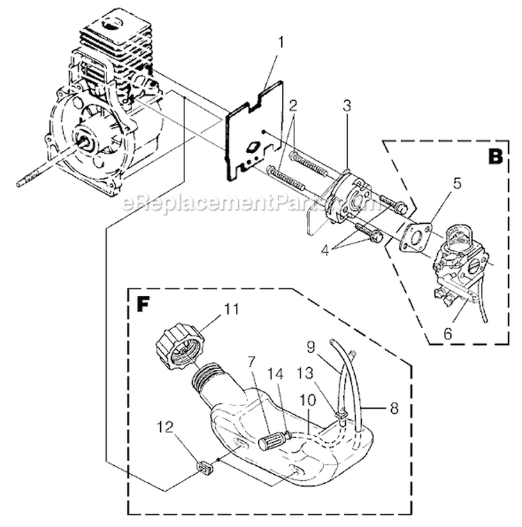 Page A Diagram and Parts List for BC900 UT-15172 Homelite Trimmer