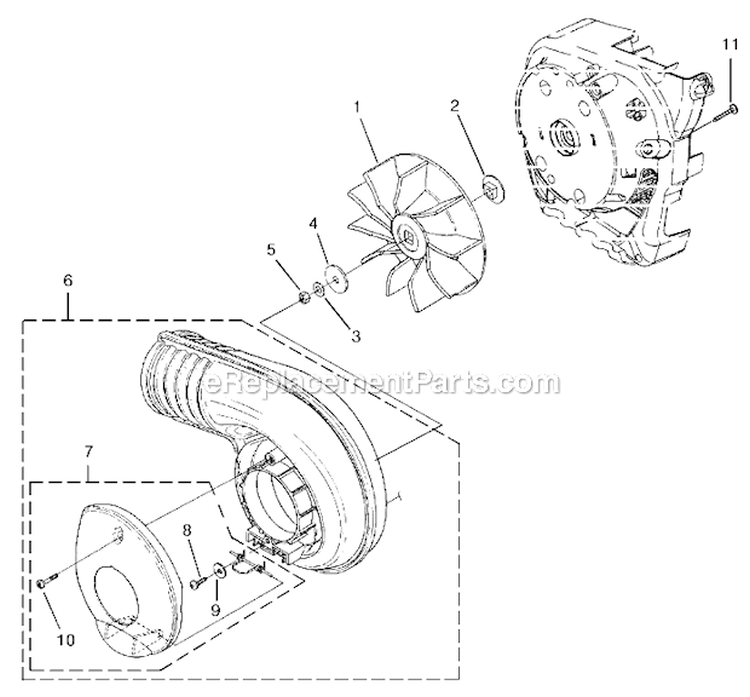 Volute_-_Fan Diagram and Parts List for BVM160  Homelite Leaf Blower / Vacuum