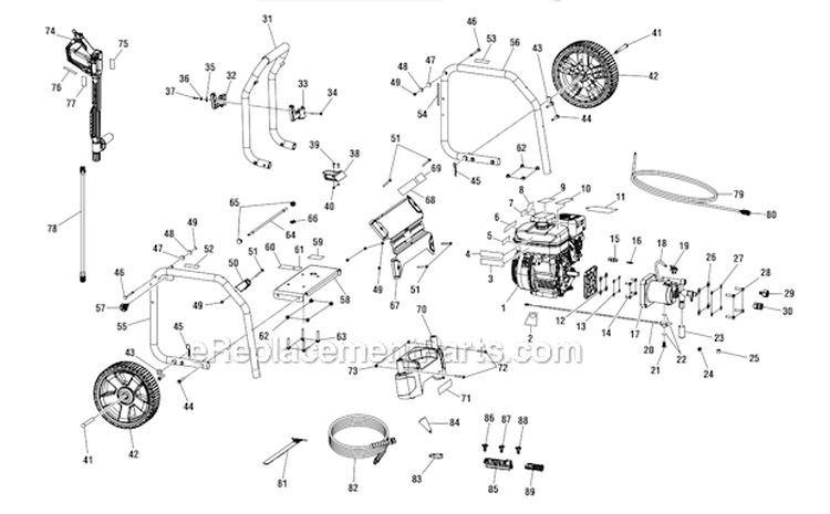 Page A Diagram and Parts List for CT80806  Homelite Pressure Washer