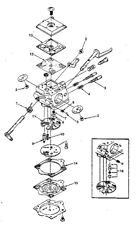 Carburetor Hdc-65 A-94649-A (Walbro) Diagram and Parts List for SUPER2-UT10653  Homelite Chainsaw