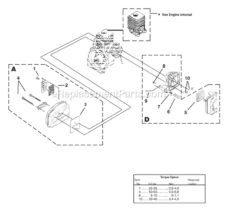 Page D Diagram and Parts List for D725CD UT-20739 Homelite Trimmer