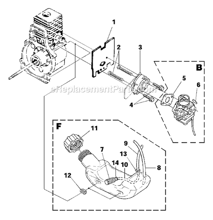 Page A Diagram and Parts List for D825SD UT-20729 Homelite Trimmer