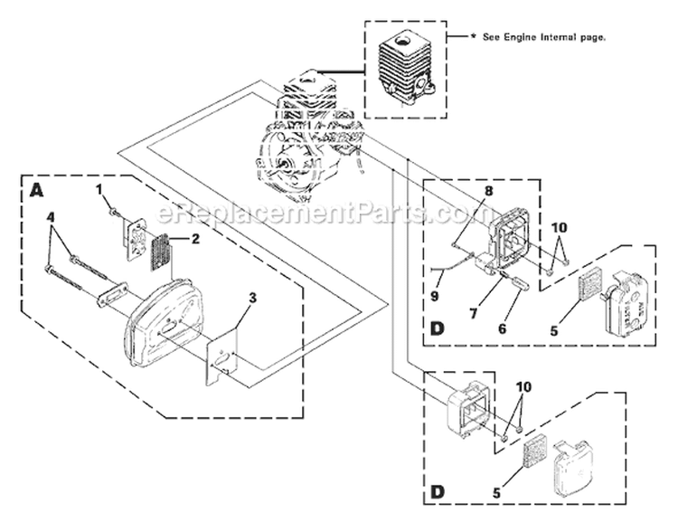 Page D Diagram and Parts List for D825SD UT-20729 Homelite Trimmer