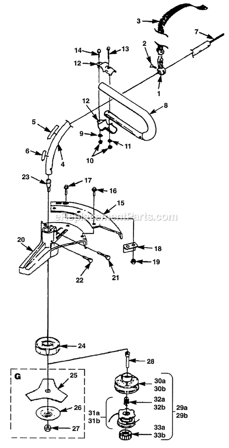 Page A Diagram and Parts List for D830CB UT-15109 Homelite Trimmer