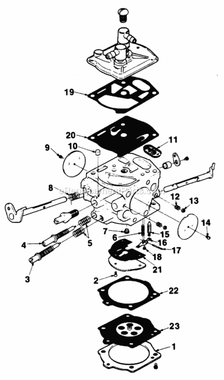 Walbro_Carburetor Diagram and Parts List for DM40 UT-05027 Homelite Chainsaw