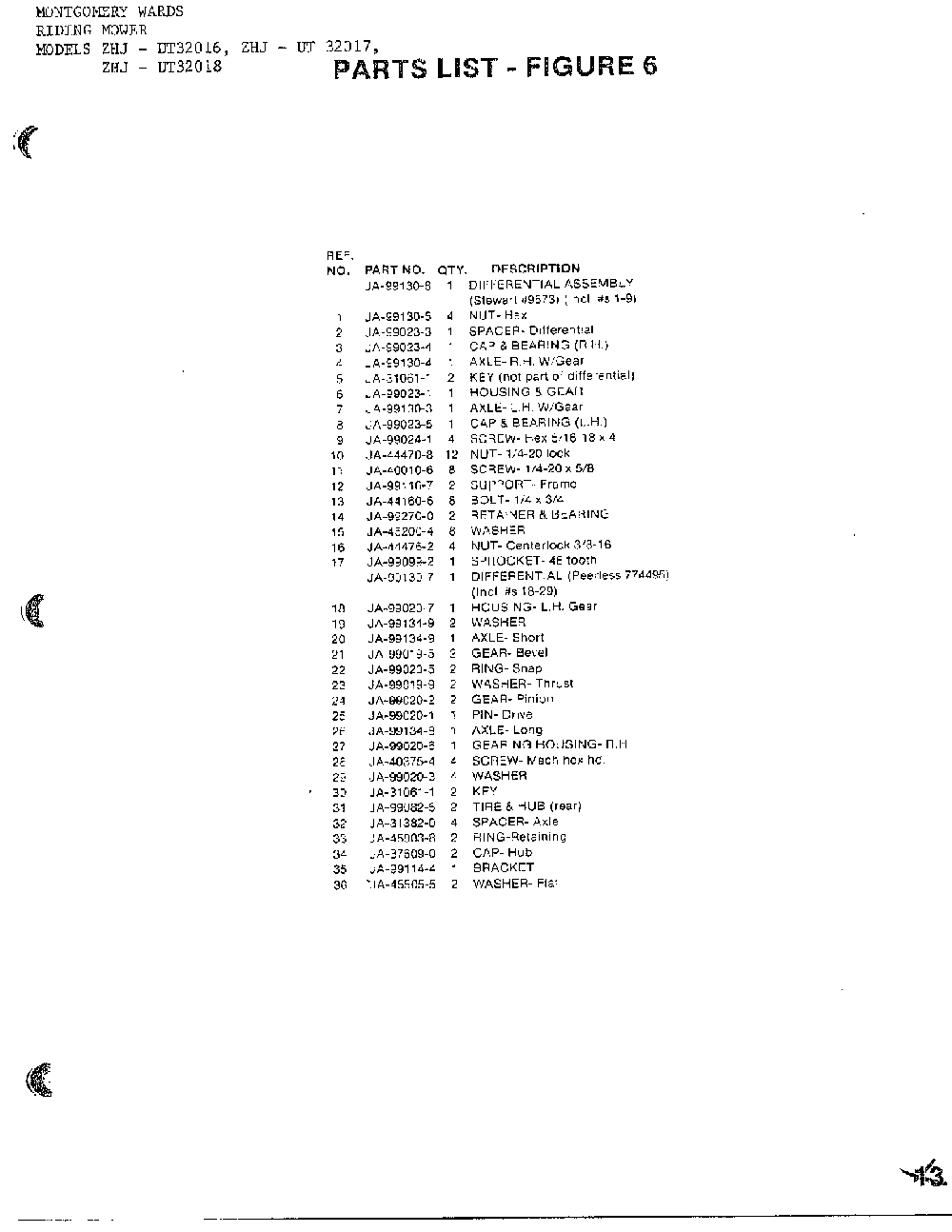 Riding-differential/gearbox page 2 Diagram and Parts List for 34551  Homelite Lawn Mower