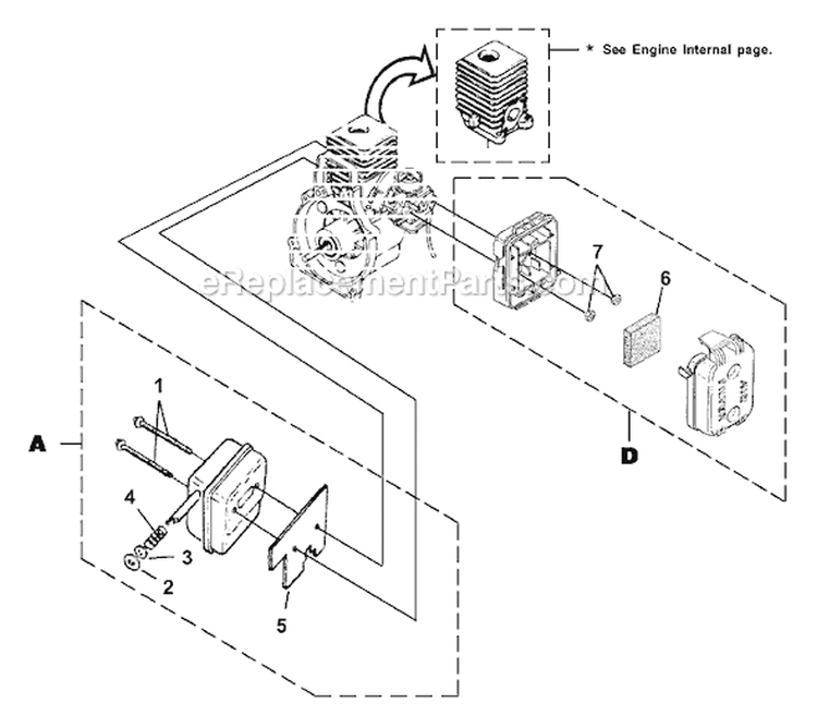 Page E Diagram and Parts List for UT-08115  Homelite Leaf Blower / Vacuum
