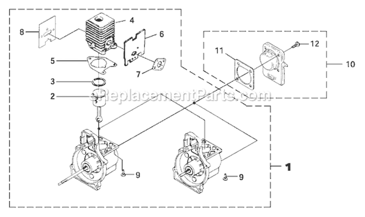 Page B Diagram and Parts List for F2020 UT-20788 Homelite Trimmer