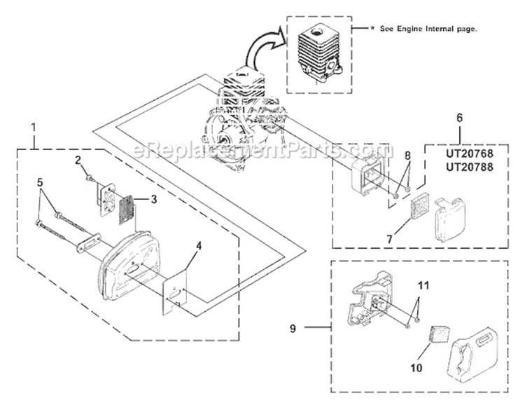 Page D Diagram and Parts List for F2020 UT-20788 Homelite Trimmer