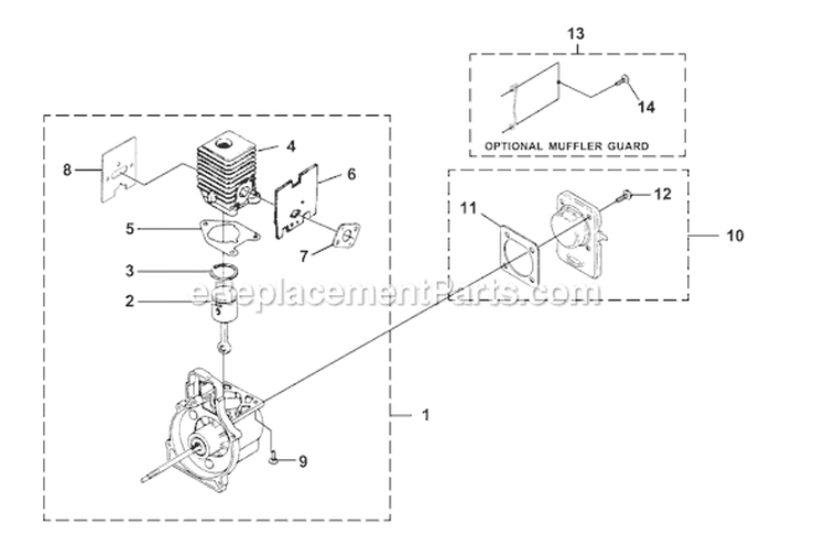 Page F Diagram and Parts List for F2040 UT-20791 Homelite Trimmer