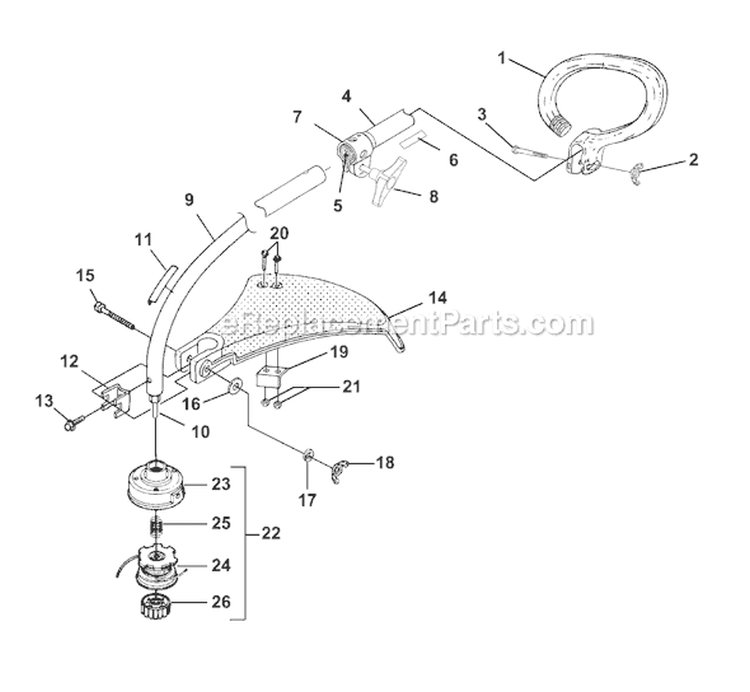 Page I Diagram and Parts List for F2040 UT-20791 Homelite Trimmer