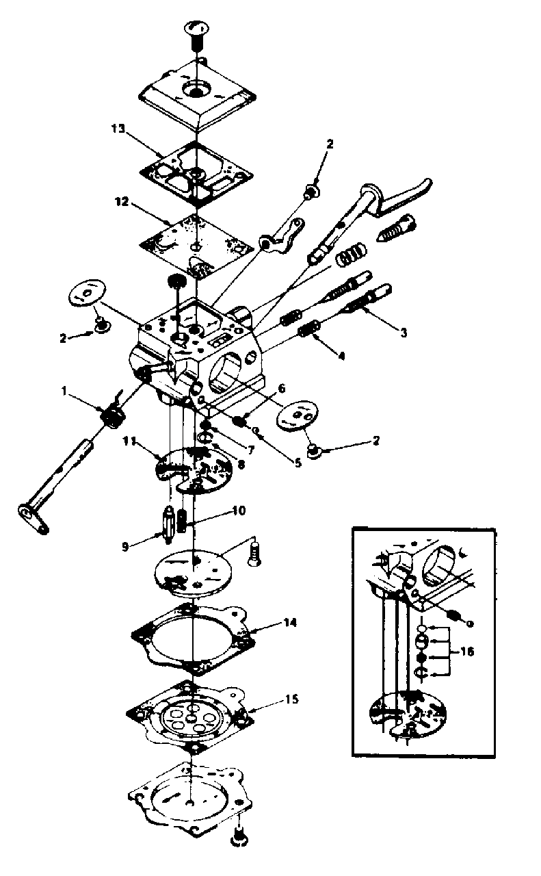 Walbro Carburetor Diagram and Parts List for SUPER2 UT-10654 Homelite Chainsaw