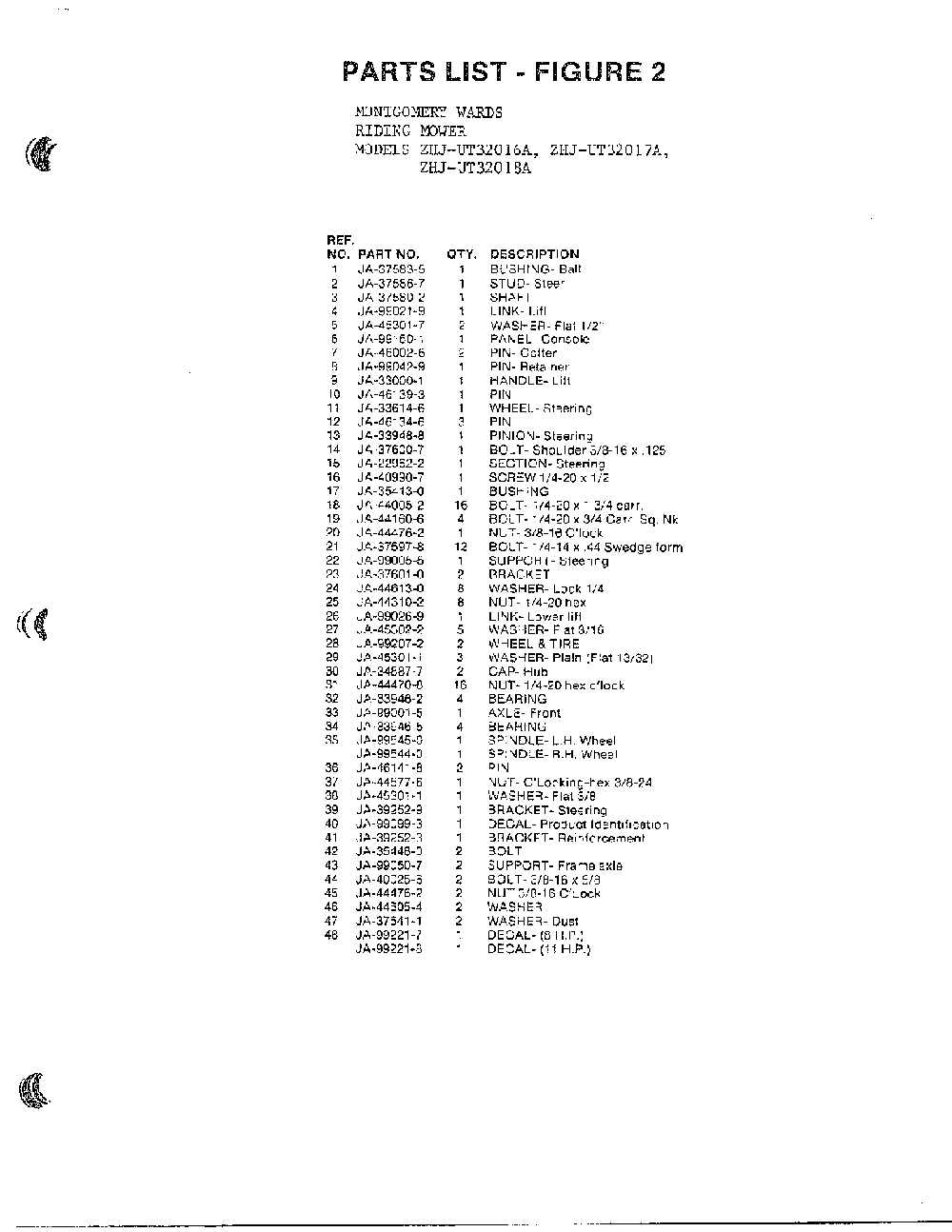 Riding-figure 2 page 2 Diagram and Parts List for UT32017A  Homelite Lawn Mower