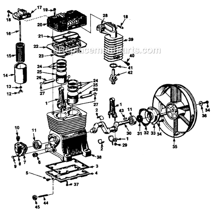 Page A Diagram and Parts List for HAC150E/CSA UT-06051 Homelite Compressor