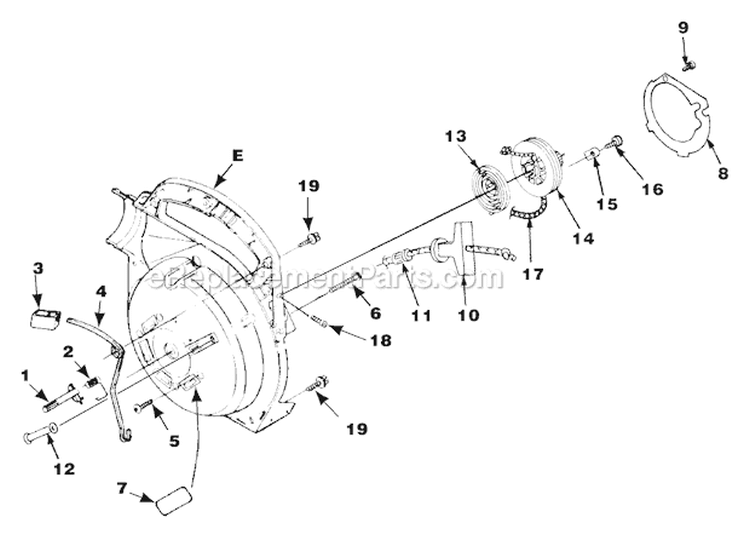 Starter Diagram and Parts List for HB180V UT-08010-B Homelite Leaf Blower / Vacuum