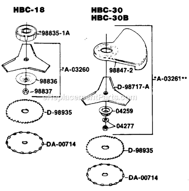 Page C Diagram and Parts List for HBC30 UT-15071 Homelite Trimmer